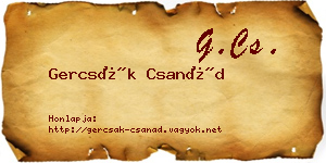 Gercsák Csanád névjegykártya